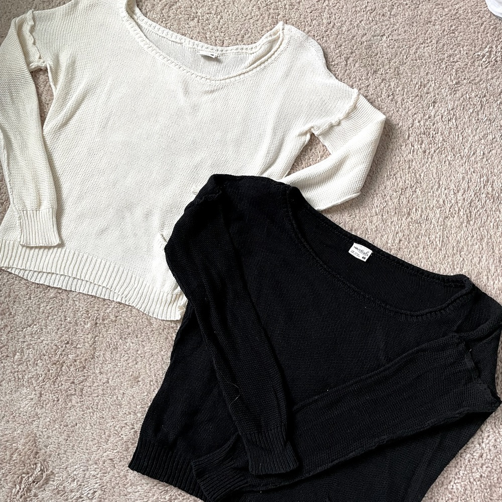 Full Tilt Essentials Sweaters (2) Small Black and White